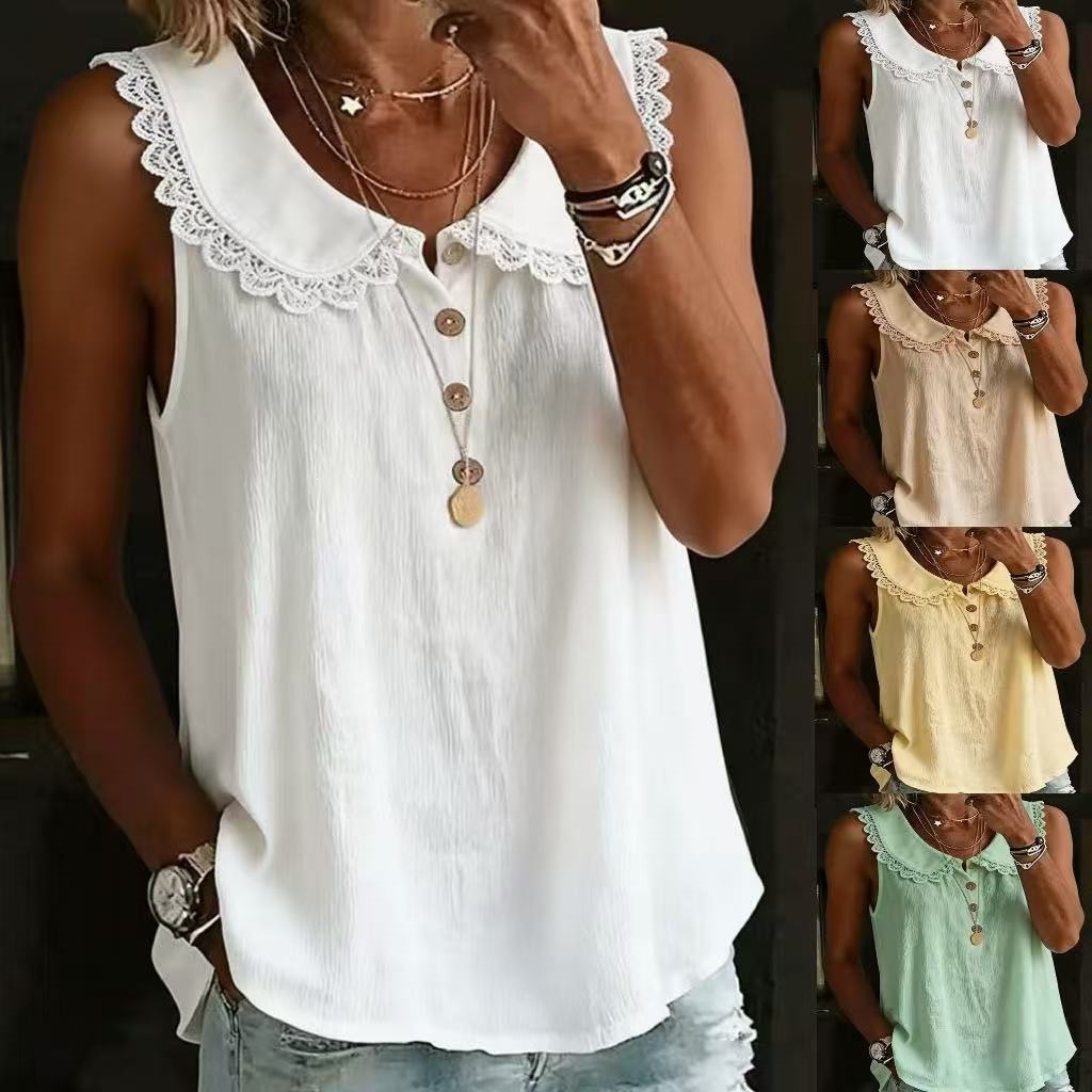 Shirt Camp Collar - بلوزة نسائية صيفية جديدة 2026 بدون
