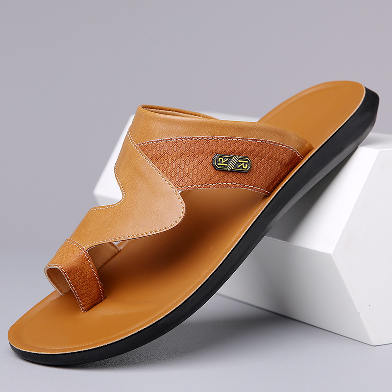 Flip Flop Leather Men - صنادل رجالية جلدية جديدة 2026 قابلة