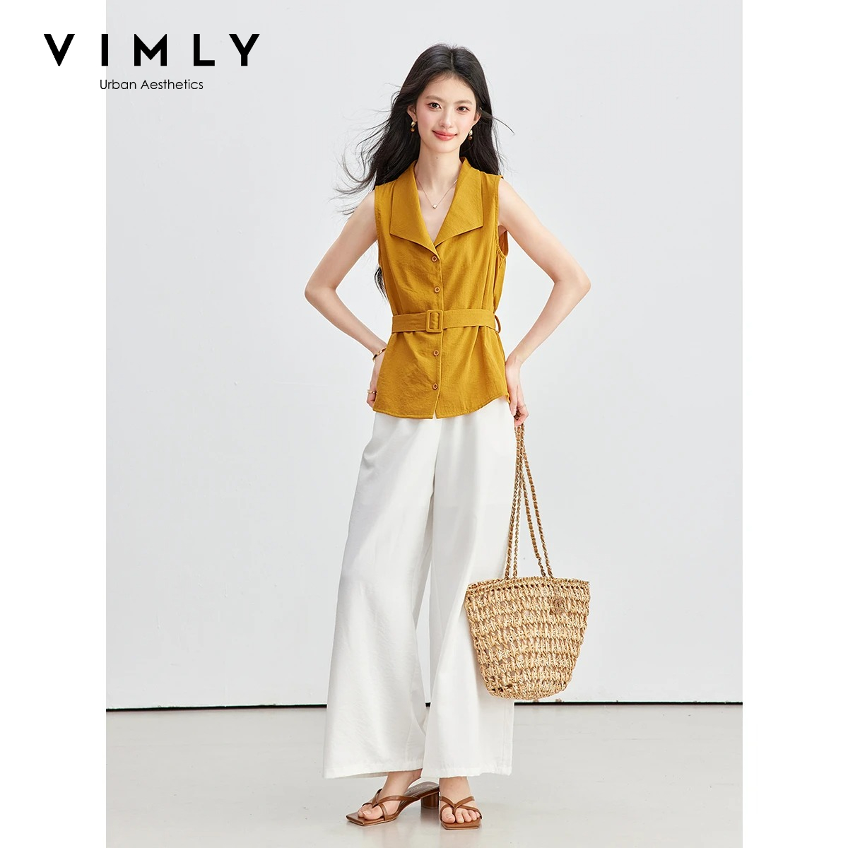 Shirt Camp Collar - طقم نسائي صيفي من VIMLY لعام