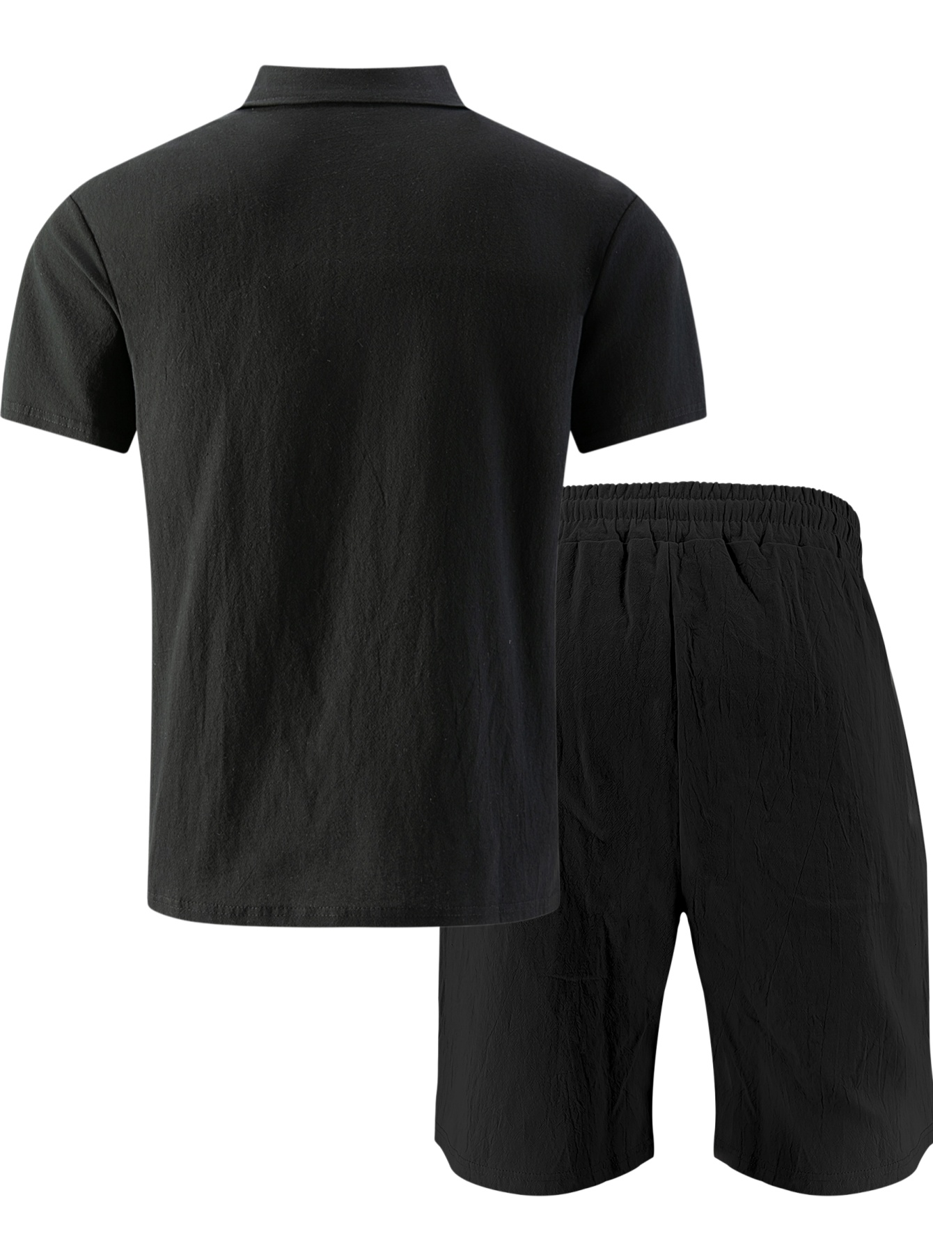 طقم رجالي من قطعتين: قميص بولو - مراجعة Short Linen Drawstring وسعره