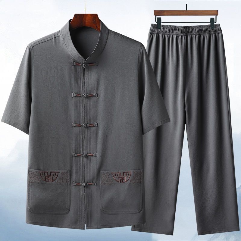 بدلة رجالي قصيرة الأكمام من ال - مراجعة Short Linen Drawstring وسعره