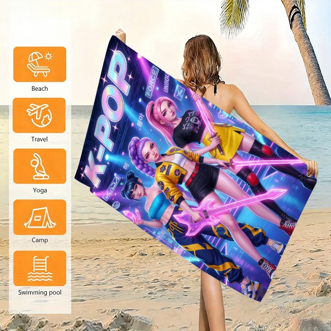 منشفة شاطئ كبيرة الحجم مطبوعة  - مراجعة Beach Towel Large وسعره