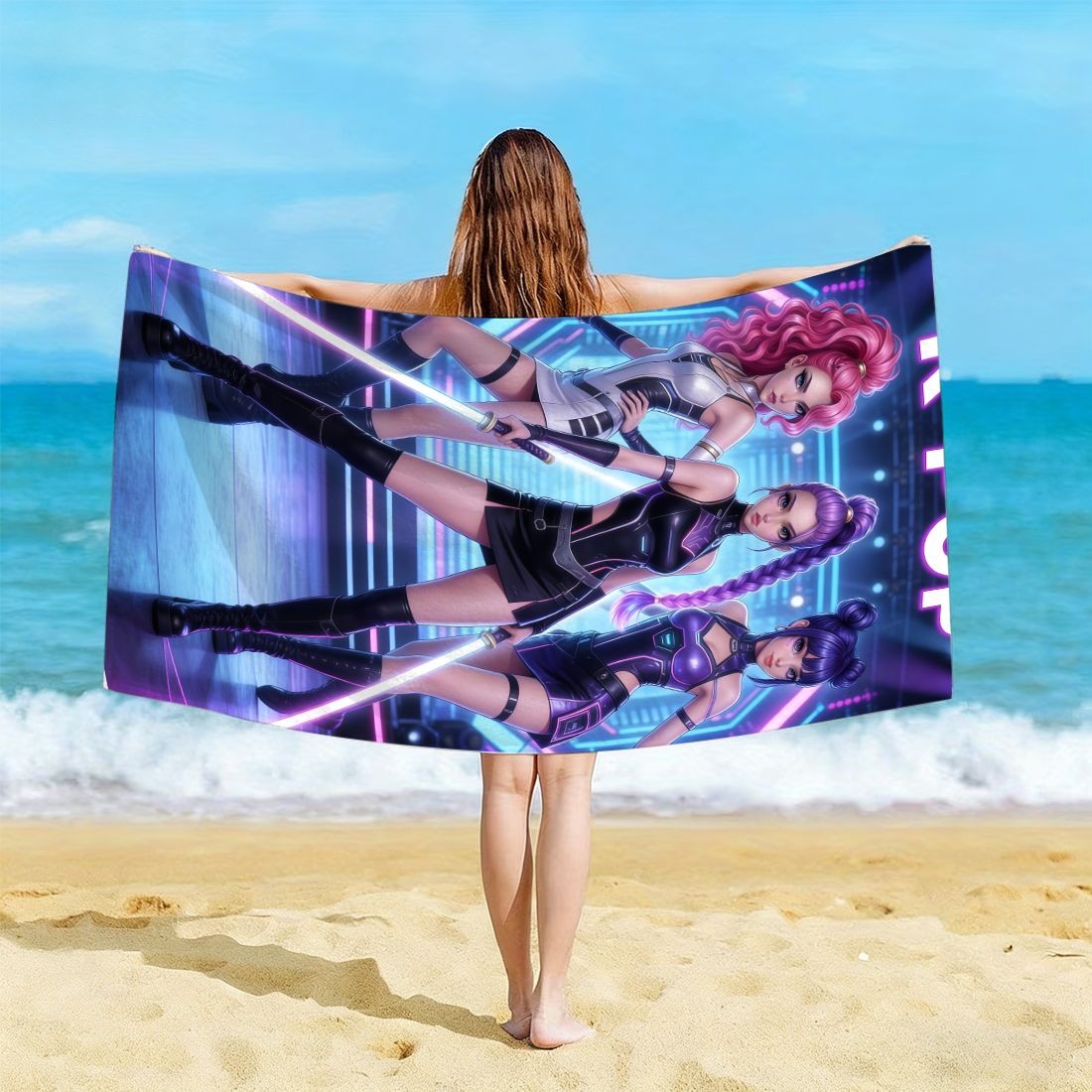 منشفة شاطئ كبيرة الحجم مطبوعة  - مراجعة Beach Towel Large وسعره