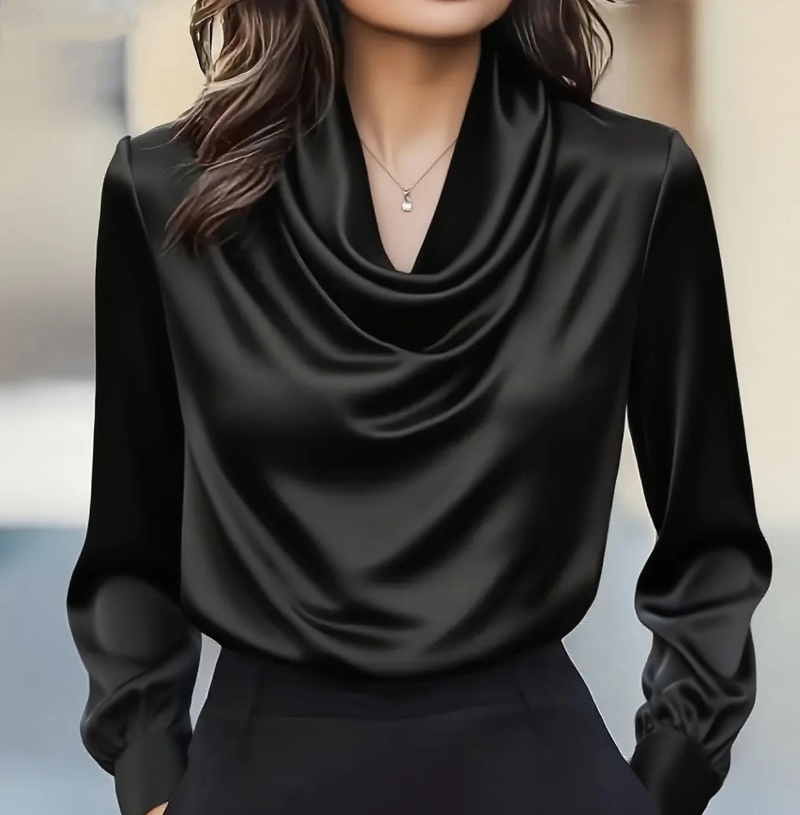 أزياء الخريف مزاجه أنيقة بلون  - مراجعة Shirt Camp Collar وسعره