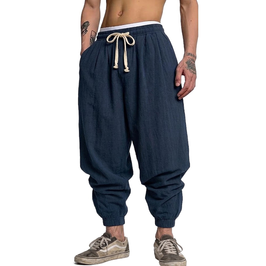 بنطلون كوري من القطن والكتان ل - مراجعة Short Linen Drawstring وسعره