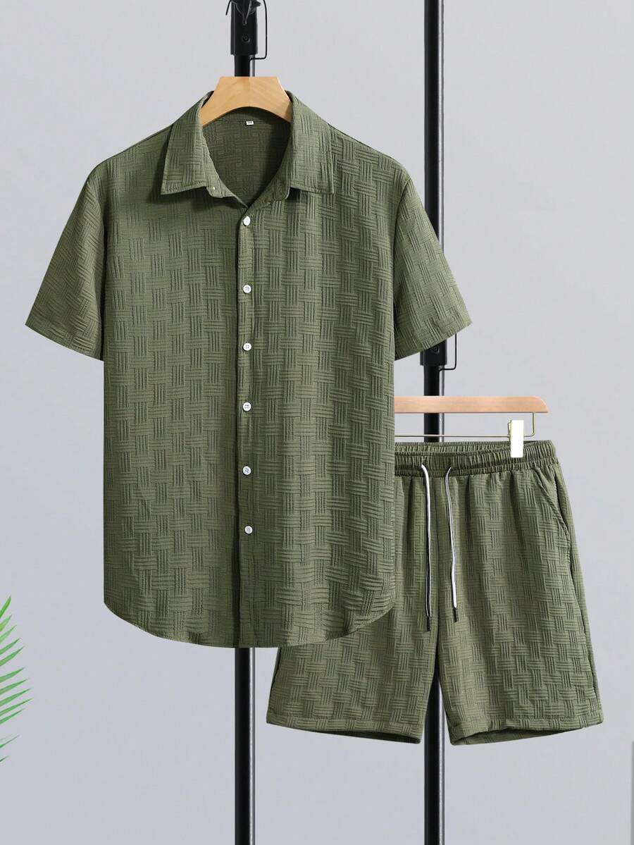 طقم قميص رجالي قصير الأكمام من - مراجعة Short Linen Drawstring وسعره