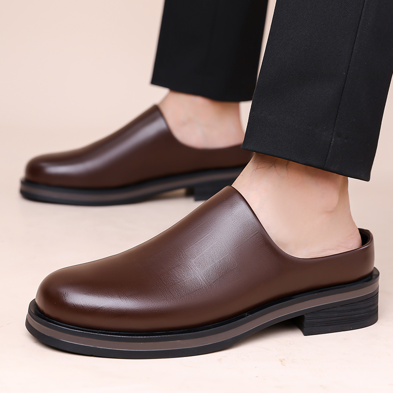 أحذية رجالية نصفية بدون كعب، أ - مراجعة Flip Flop Leather Men وسعره