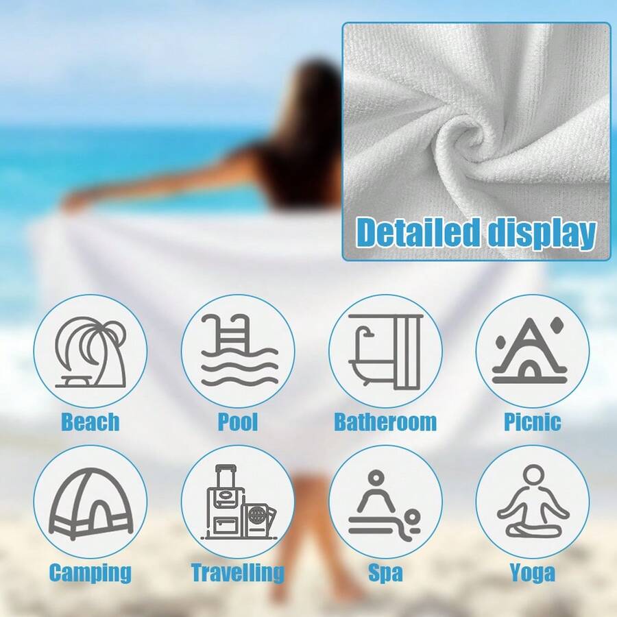 بطانية/منشفة شاطئ فائقة الامتص - مراجعة Beach Towel Large وسعره