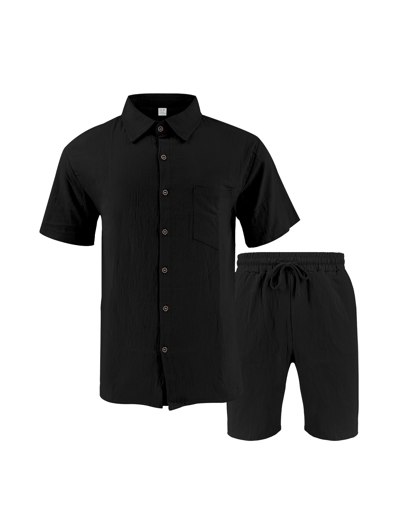 طقم رجالي من قطعتين بنسيج كتان - مراجعة Short Linen Drawstring وسعره