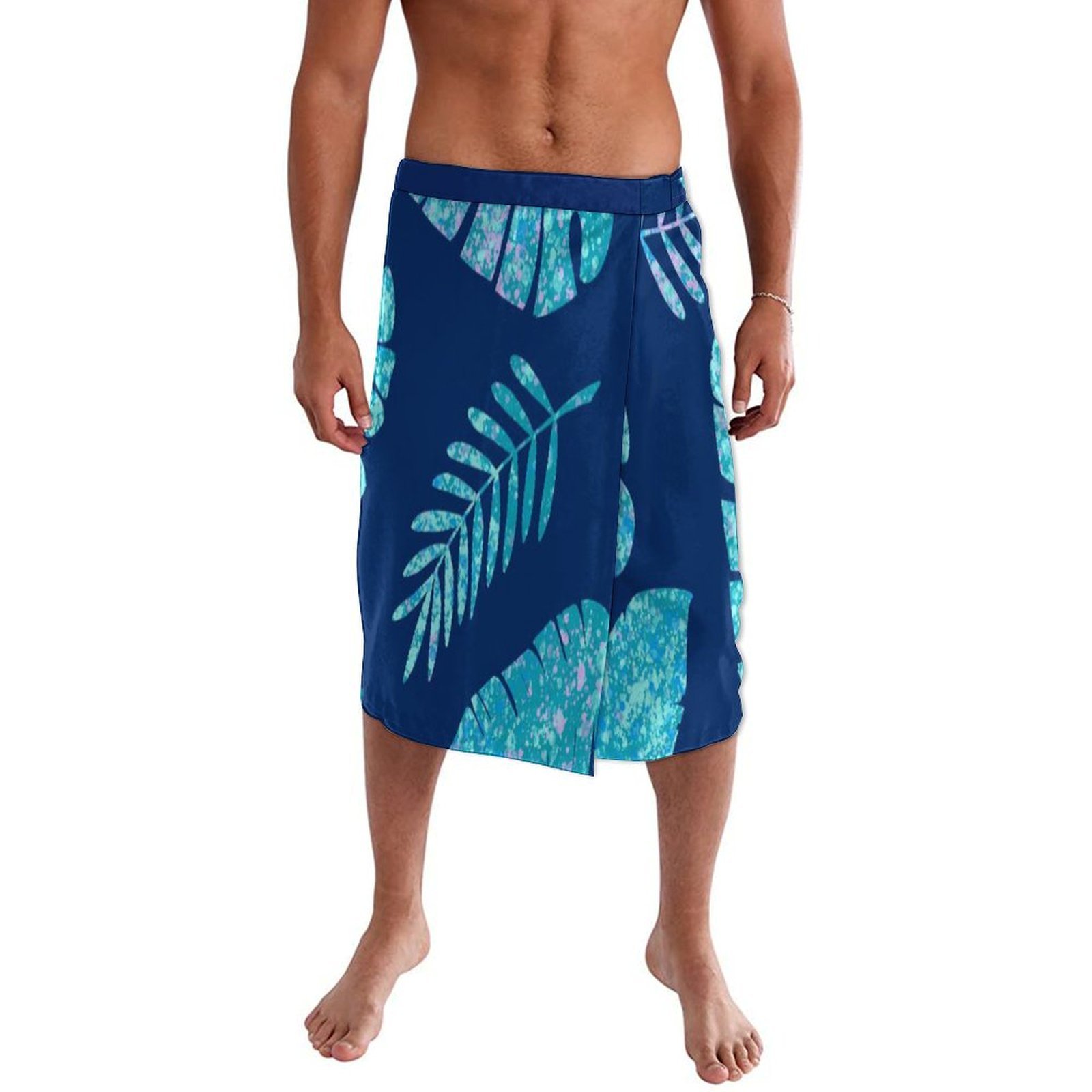 فستان شاطئي أزرق بنقوش زهرية ع - مراجعة Sarong Men Wrap وسعره