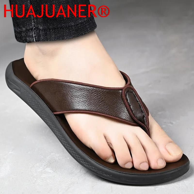 صنادل رجالية كاجوال للخارج، نع - مراجعة Flip Flop Leather Men وسعره